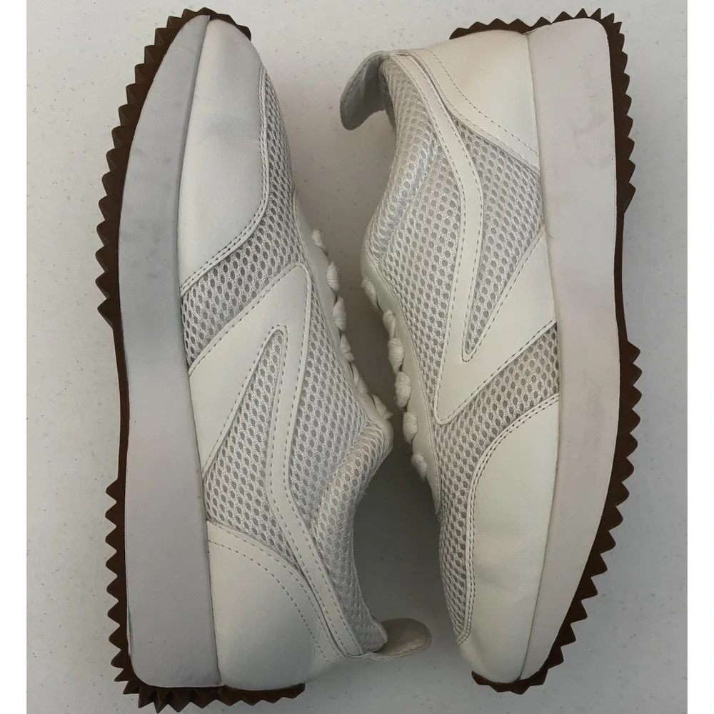 DV Dolce Vita BYNX Lace Up Jogger Sneakers Shoes 7.5 White Mesh Platform Chunky